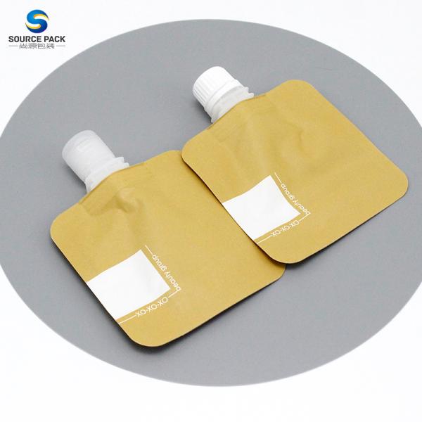 Eco Friendly Liquid Spout Pouch Kraft Paper for Cosmetic Refill Lotion Cream Skin Care
