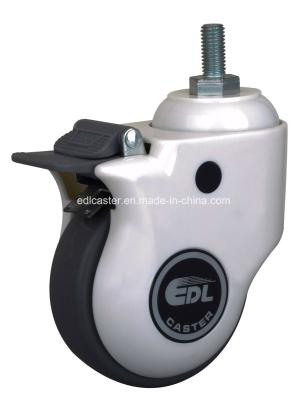 E5744-77 Diâmetro 100 mm Diâmetro travão roscado TPU Medical Caster