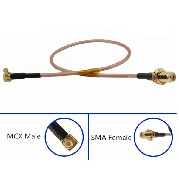 Right Angle Mcx Male Plug With Sma Female Socket Bulkhead Adapter Cable Rg316