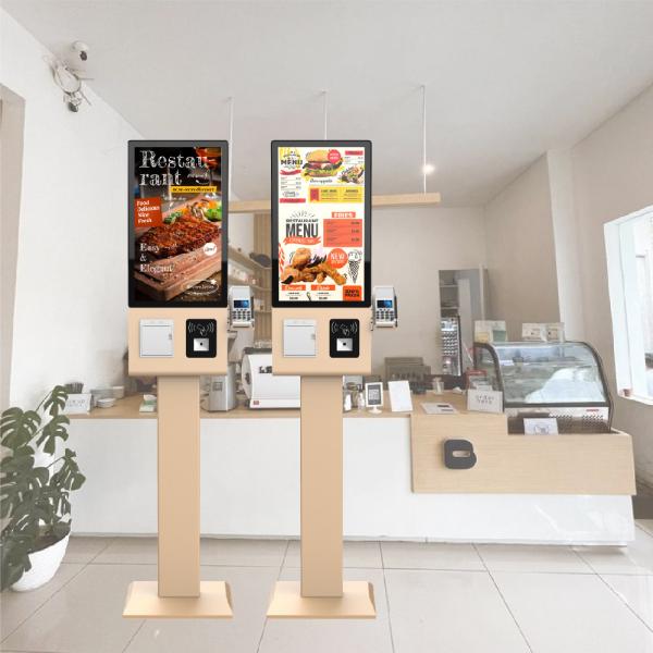 Self Ordering  Payment Kiosk with  23.8 Inch Touch  Display and Card Payment  for Fast-Food Restaurant