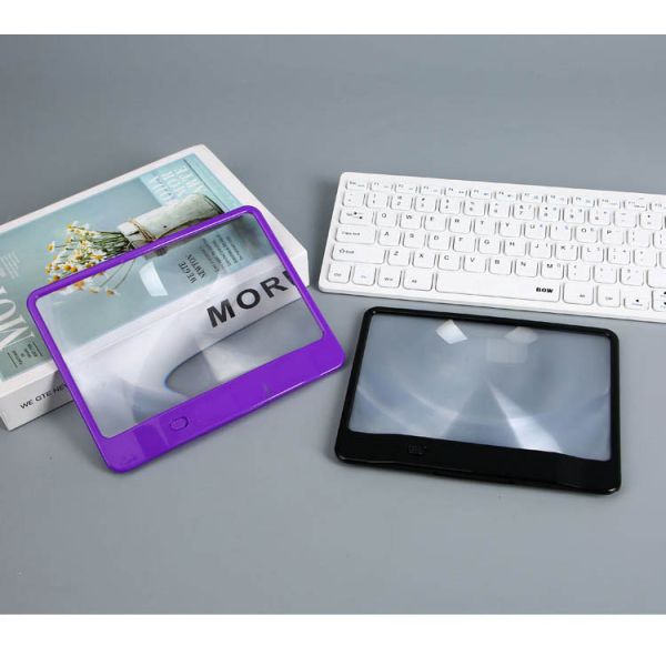 High Quality Wholesale Custom Large Size LED Lighted Magnifier Glasses, Computer Screen LED 18*14CM 3X Magnifying Glass