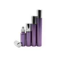Portable Brillante Metal Lavanda Aceite Esencial Roller Ball Púrpura Rollo de Cristal En Botellas de Perfume