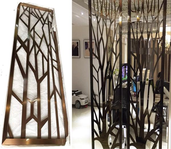 hotel indoor stainless steel screen room divider metal door partition made in china