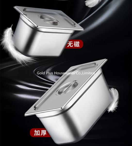 Buffet food container electrolyte surface rectangle food pans set 1/2 deep restaurant stainless steel food warmer