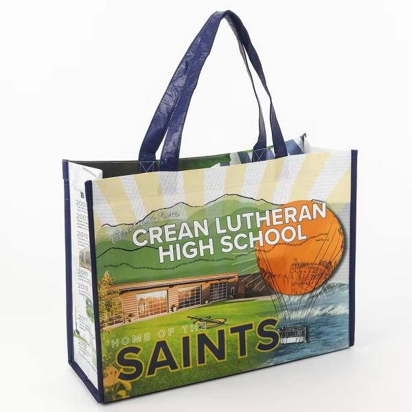 Eco-Friendly Custom Logo Printed Reusable Grocery Shopping Tote PP Non-Woven Bag
