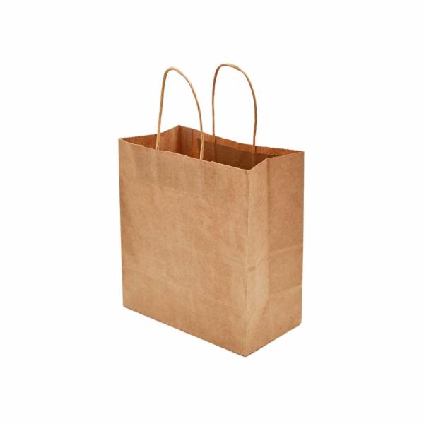 Natural Kraft Paper Bags 8 X 4 1/2 X 10 1/4 Kraft Shopping Bags With Handles