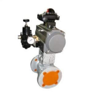 Stainless Steel Flange End Vacuum Ball Valve With Pneumatic Actuator DIN Standard