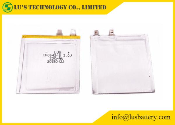 200mah 3.0v Ultra Thin Lithium Battery CP064248 For Tags