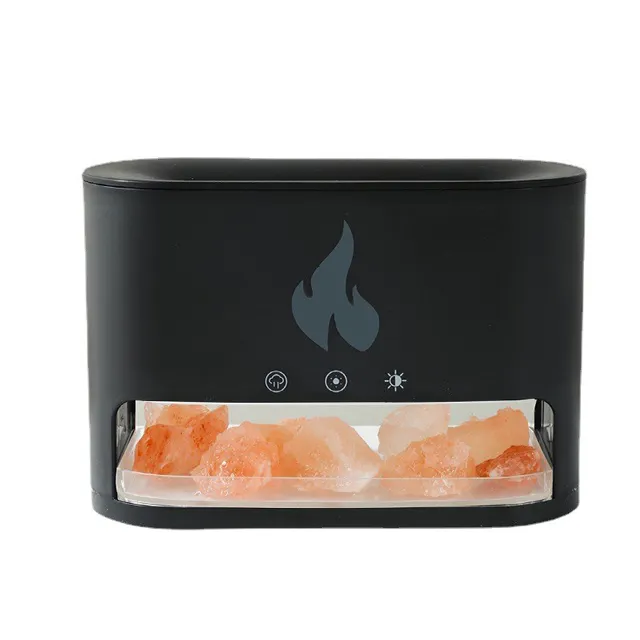 250ml USB Volcano 3D Flame Fire Himalayan Salt Stone Lamp Humidifier Aroma Scent Essential Oil Diffuser for Home Gift
