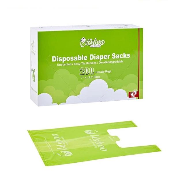 Compostable Baby Nappy Sacks Corn Starch Scented Disposable Diaper Bags