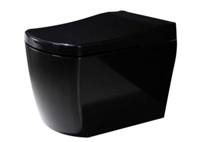 Full Black Electronic Intelligent Toilet Ceramic Warm Water Washing 650 * 400 * 430mm