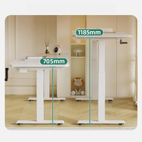 Office Computer Working Manual Height Adjustable Desk Wooden Table for Home Office