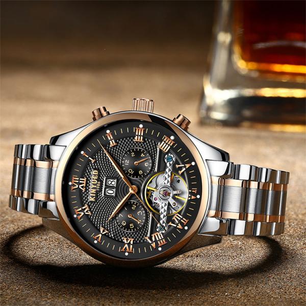 KINYUED In Stock Fancy Watch Tourbillon Power Reserve Watch Automatic Watch Luxury