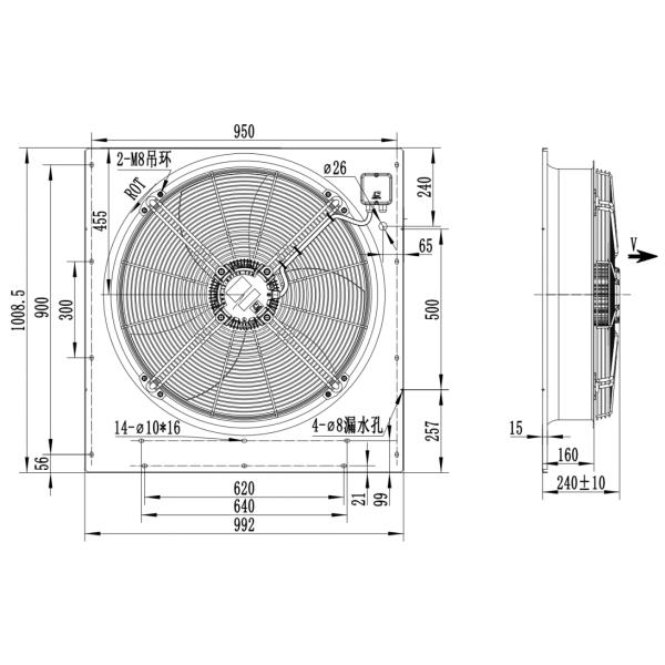 50hz промышленный участок 380V 750mm вентиляторов с осевой обтекаемостью 3 для центральных блоков винта воздушного охлаждения AC