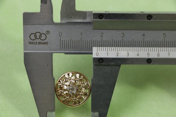 28L Decorative Clothing Buttons , rhinestone shank buttons shiny gold