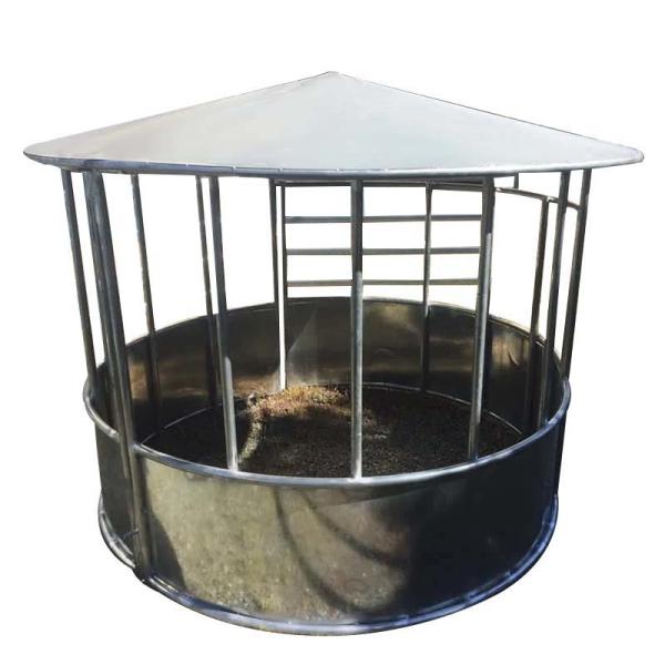 Galvanized Steel Metal Hay Bale Holder For Cattle Hay Feeder With Roof