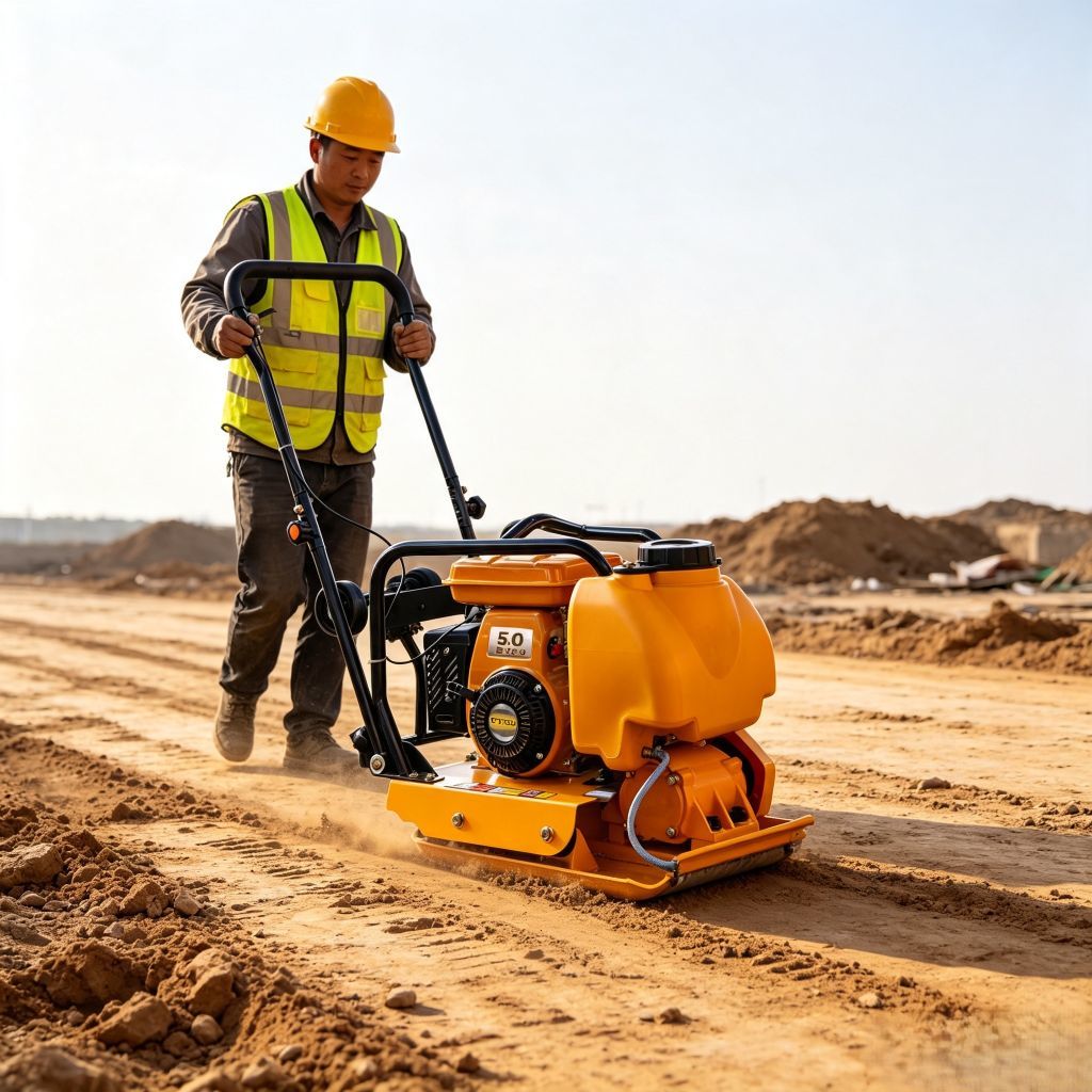 HZR90 80kg Gasoline Vibratory Plate Compactor Small Soil Compaction Machine for Landscaping Road Repair and Construction