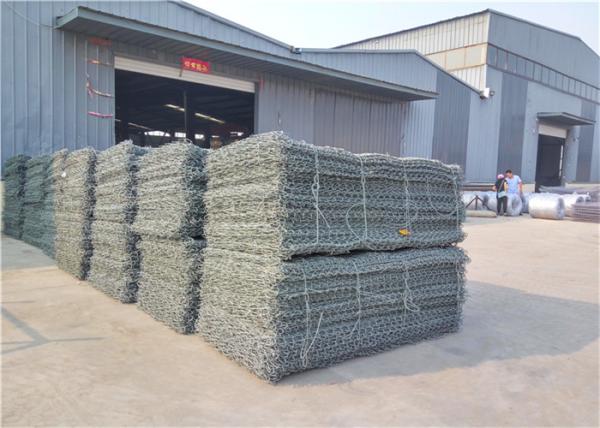 Erosion Protection PVC Coated Gabion , Metal Cage Filled With Stones