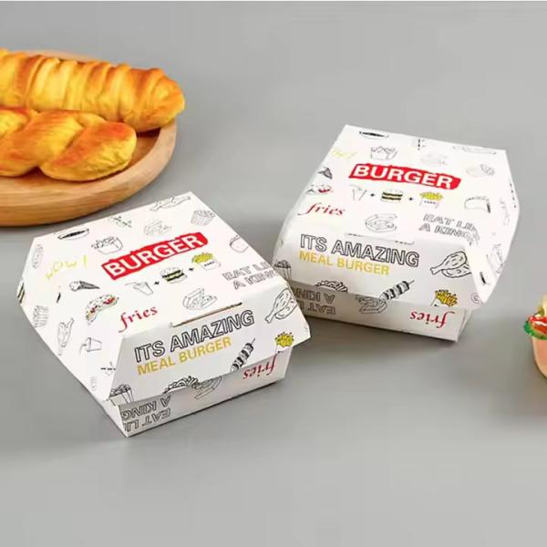 カスタマイズされたロゴ チキンバーガーボックス ファーストフードパッケージングのための環境にやさしくリサイクル可能なソリューション
