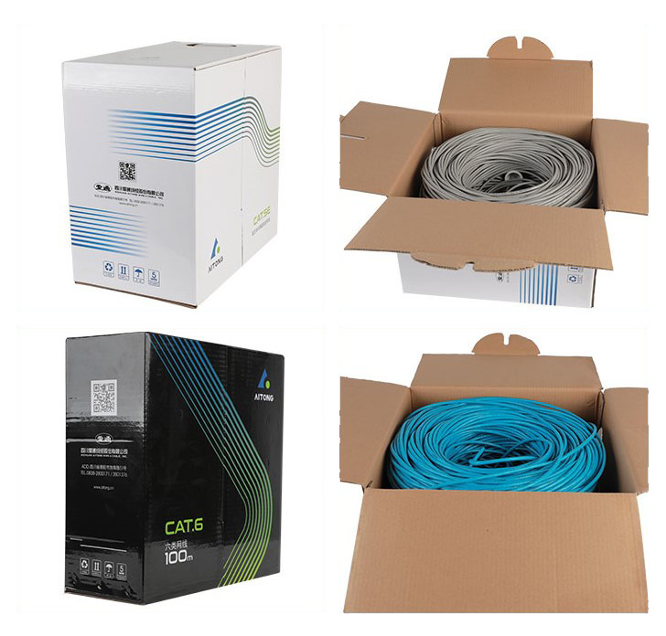 Cat6 кабель ethernet 1000ft 23AWG изолировал твердую обнаженную медную проволоку UTP незаслоненную