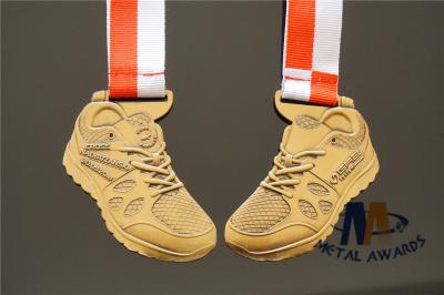Customized 3D Mold Medals Personlized Shoes Shape Medailles Antuique Gold Metal Finish