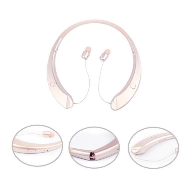 Running Neckband Headset Wireless Stereo Headset with Retractable wire Management