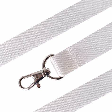 Personalized White Nylon Lanyard Strap Promotional Products Silkscreen Printing Logo