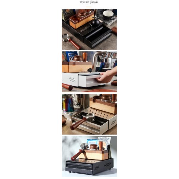 Classic Bag Shape Knock Box Drawer Thickened Stainless Steel Container for Coffee Grounds
