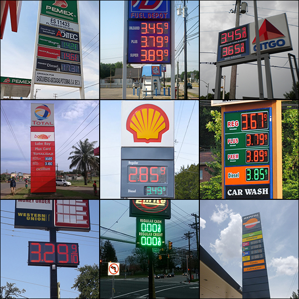 12 Inch Waterproof IP65 LED Gas Price Sign with RF Remote Control for Petrol Station