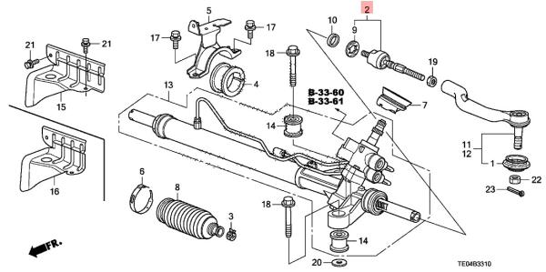 53010 TA0 A01 Rack Front Inner Tie Rod End For Honda Accord Sedan Wagon 2.0L 2.4L 2008-
