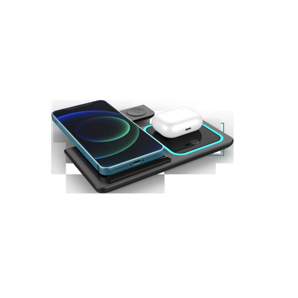 3 в 1 Контейнер складной быстрой беспроводной зарядки пользовательский логотип для телефона наушники IWatch