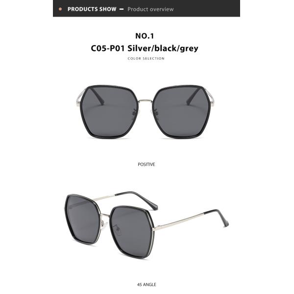 OEM объектива 23g поликарбоната больших солнечных очков рамки металла Unisex