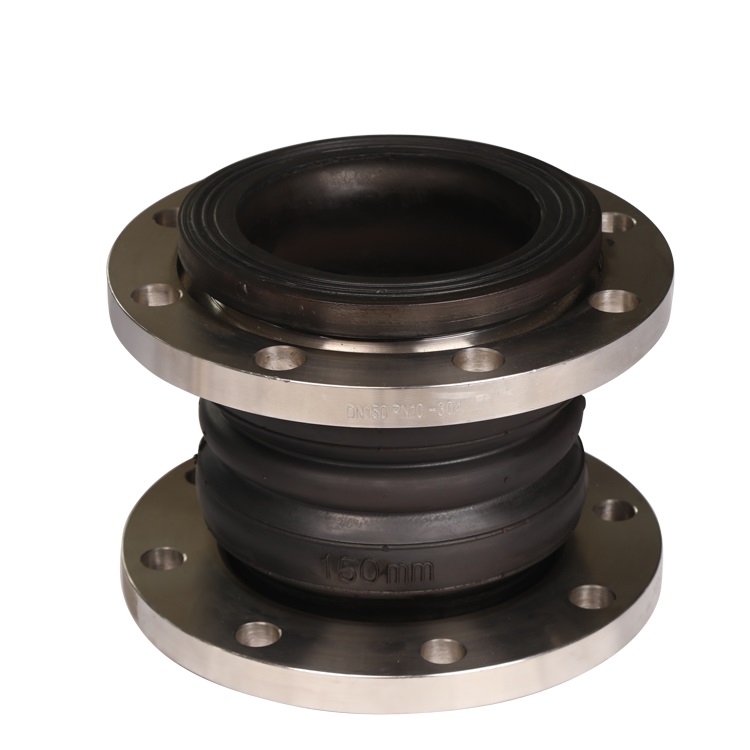 Double Sphere Flexible Joint with SS304 Flange and Max 1000℃ Temperature Rating for Absorbing Lateral, Axial, and Angular Displacement