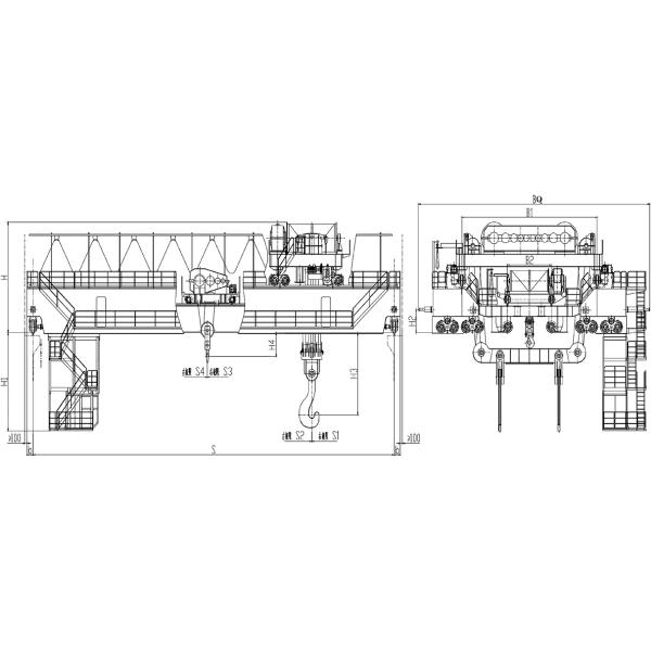 200T Overhead Travelling Foundry Crane Heavy Duty Electric For Steel Mill