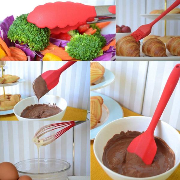 Wood Handle Kitchen Spatula Set , Spatula Kitchen Utensils Holiday Use