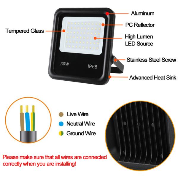 SUNRISE New Project 30W LED Flood Light 4500 Lumen IP65 Waterproof