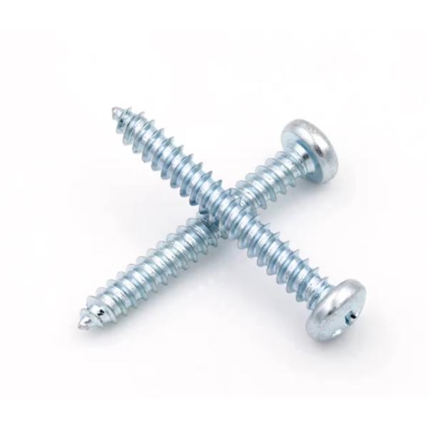 High Strength Hardened Carbon Steel Galvanized Large Flat Head Self Tapping Screws M4.2 #8