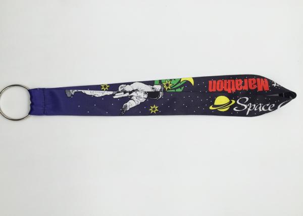 Custom Dye Sublimation Lanyards with the picture of space travel and split ring