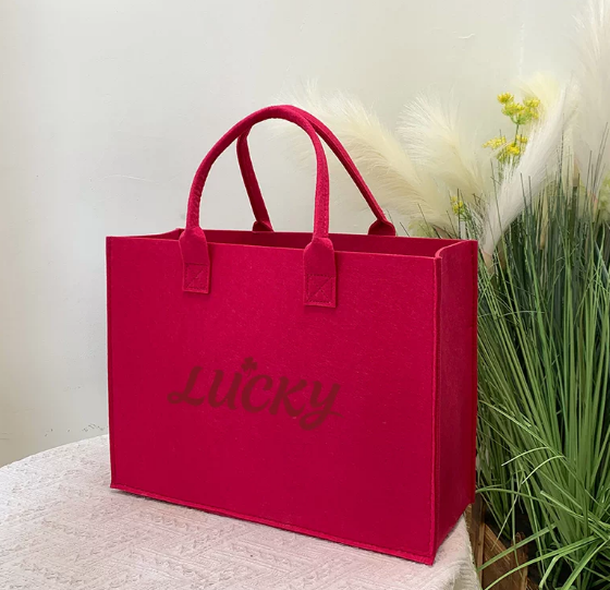 Eco-Friendly Felt Tote Bags with Handles for Retail and Gift Packaging