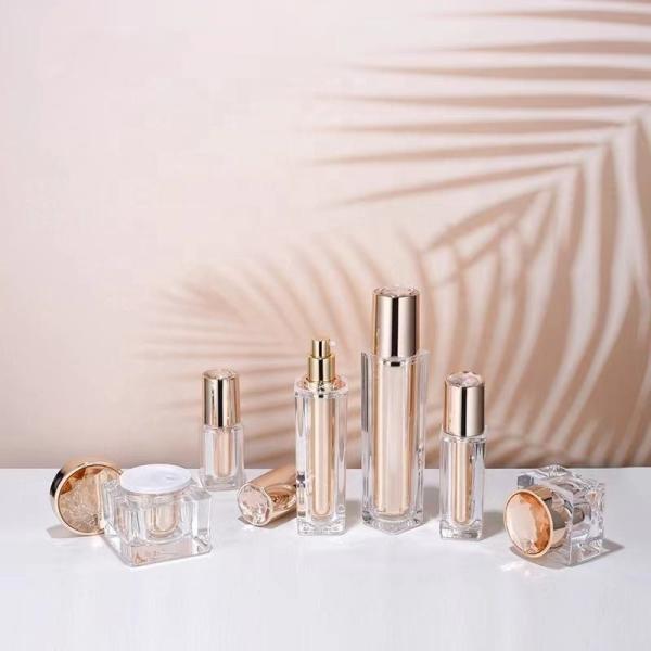 30ml Luxury Empty Gold Acrylic Spray Bottles Cream Jar For Serum Lotion