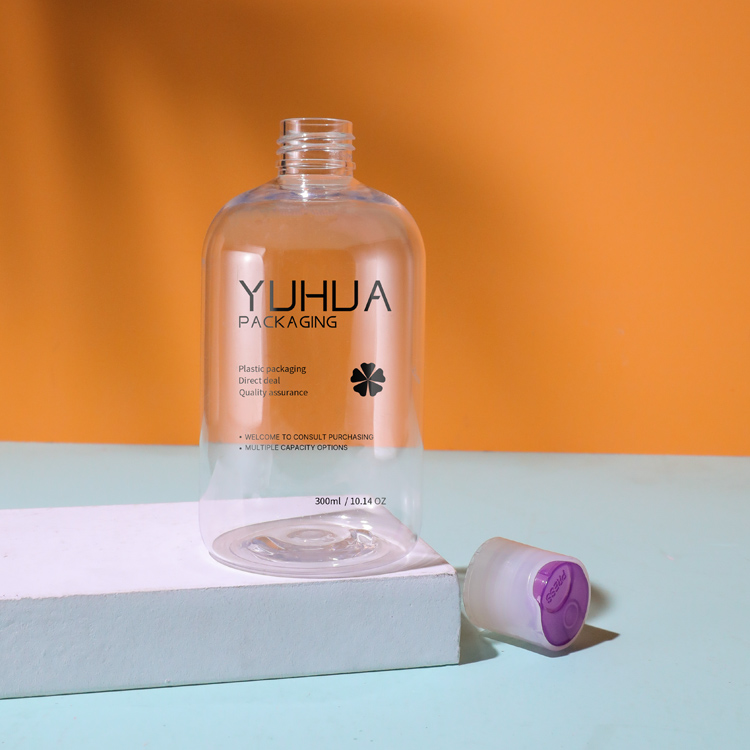 Бутылка 300ml 360ml 500ml насоса коренастого круглого плеча пластиковая ясная