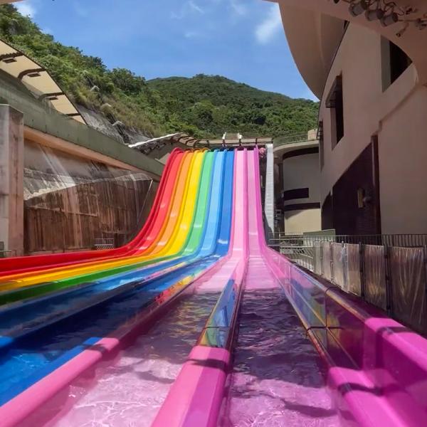 Wholesale Price Supply Sports Equipment rainbow Water Slides Fiberglass Large Water Slide for Sale