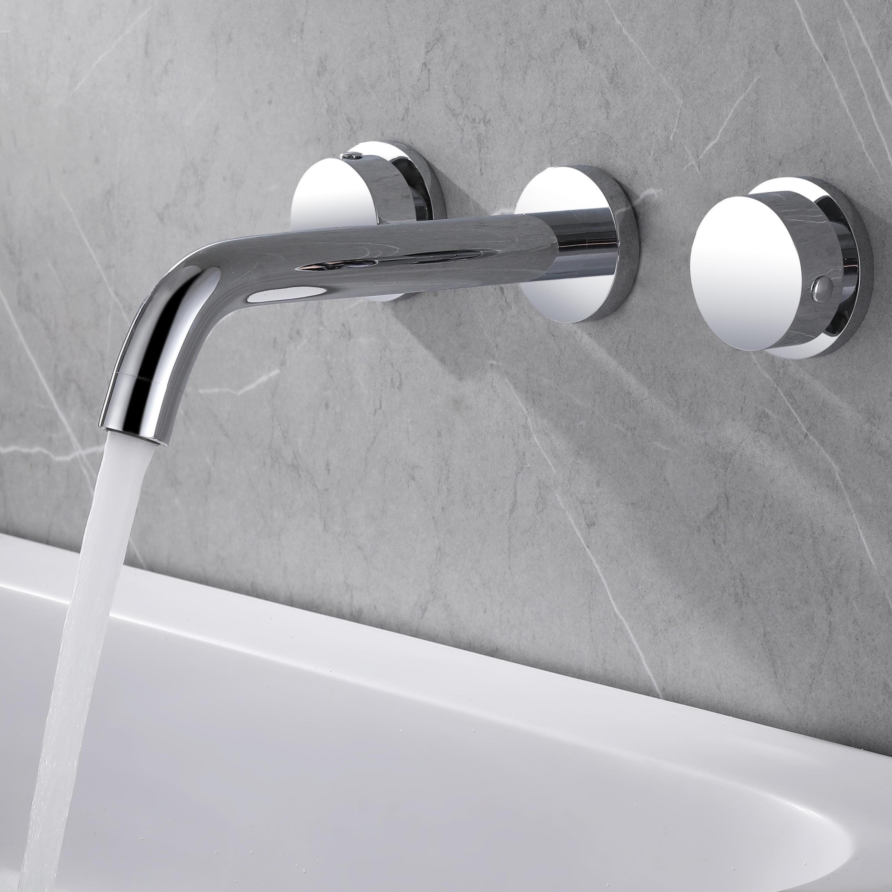 Round Knob Bathroom Faucet Taps Washbasin Mixer Kit Brass Anti Corrosion