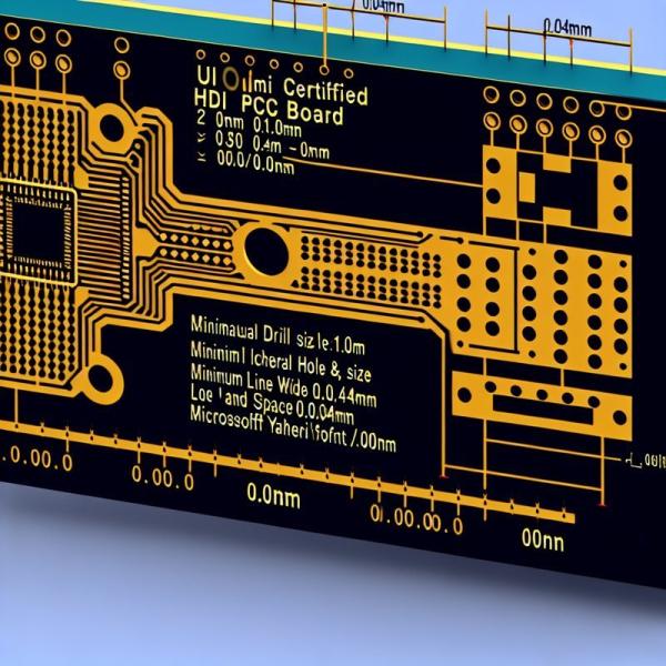 UL認定HDI PCBボード、0.1mmドリル穴、0.04mmライン幅