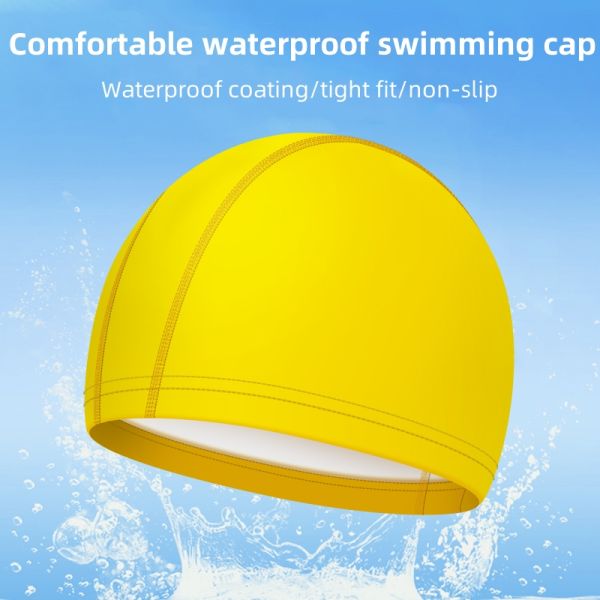 Color Fading Resistant Waterproof Swim Cap Soft for Adults 100% Elasticity