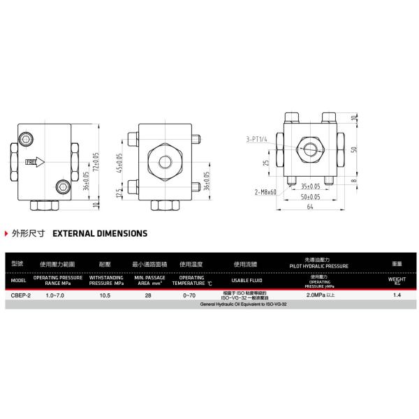 4 Spool Hydraulic Control Valve Non-leak Pilot Check Valve One Way valve