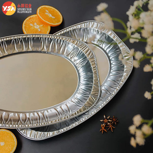 990/1400/2270ml Pâtisserie à griller pour poisson d'Inde Plateau en feuille d'aluminium ovale jetable Pâtisserie peu profonde Contenant de poisson rôti