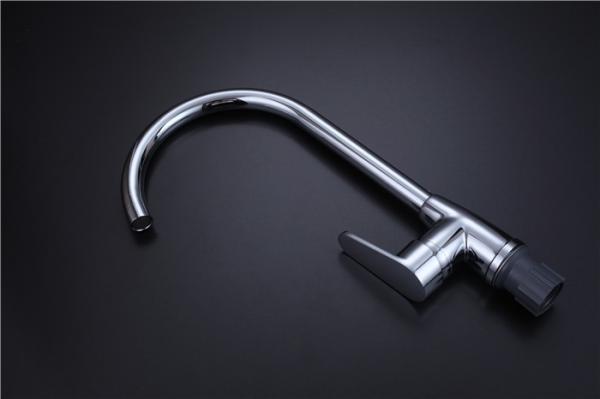 Contemporary Kitchen Sink Faucets , Cold Hot Single Handle Stainless Steel Faucet