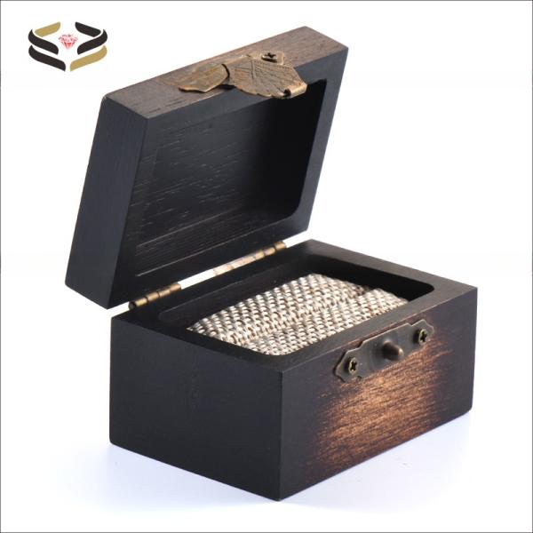 Madera Koa natural grabado en caja de anillos de madera personalizada para anillos de boda 60*40*36mm