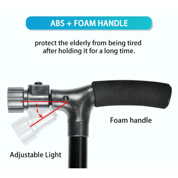 Горячая продажа Домашнее уход складной ходьбы трости с светодиодным светом для пожилых людей